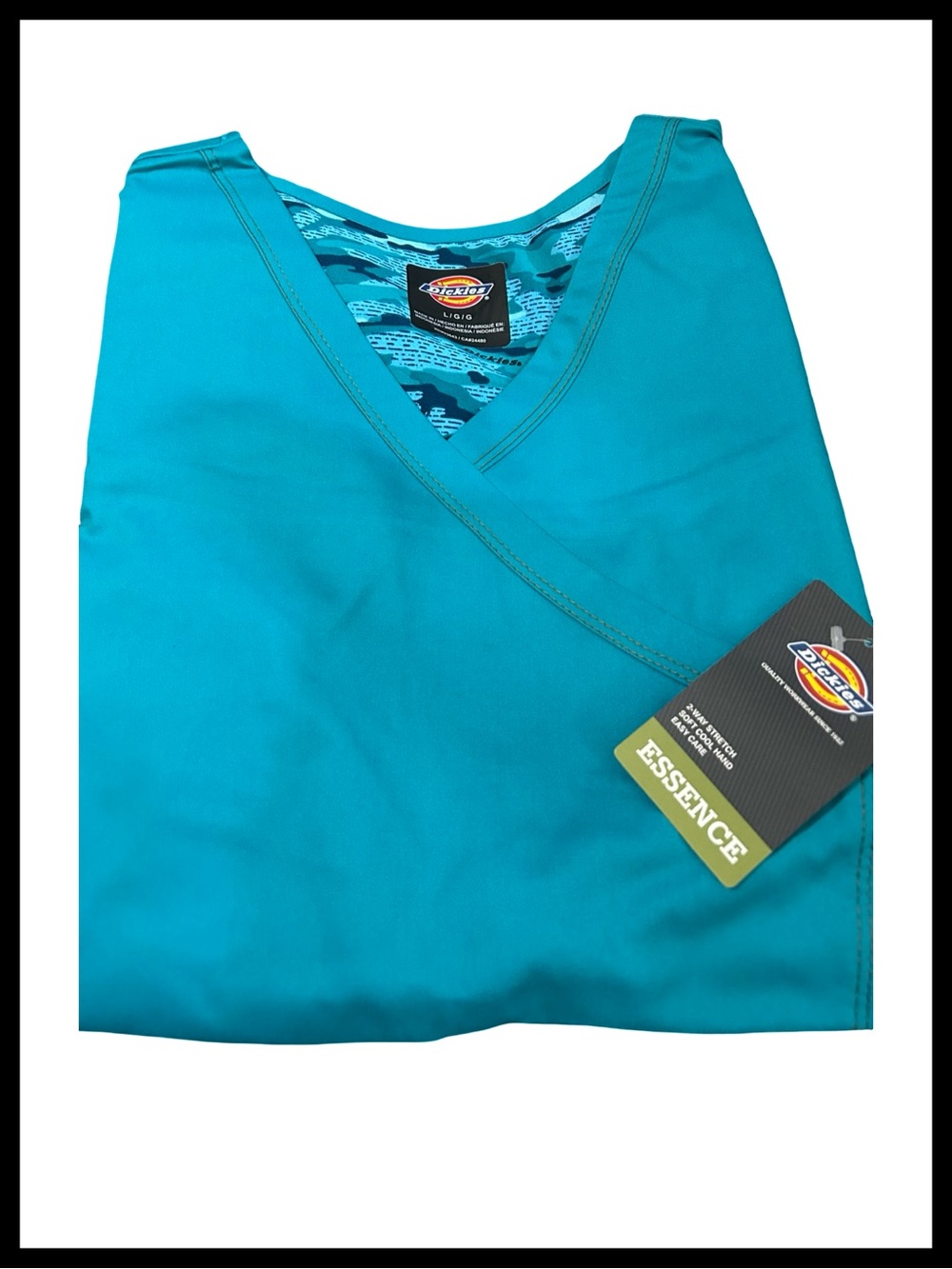 NWT Dickies Essence Women's Teal V-Neck Scrub Top